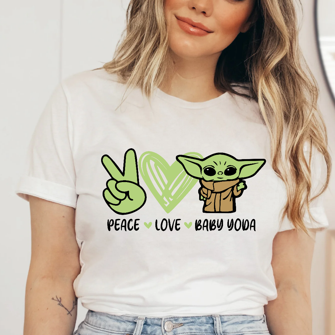 Peace & Love (& Yoda) - T-Shirt | PRÉ-COMMANDE